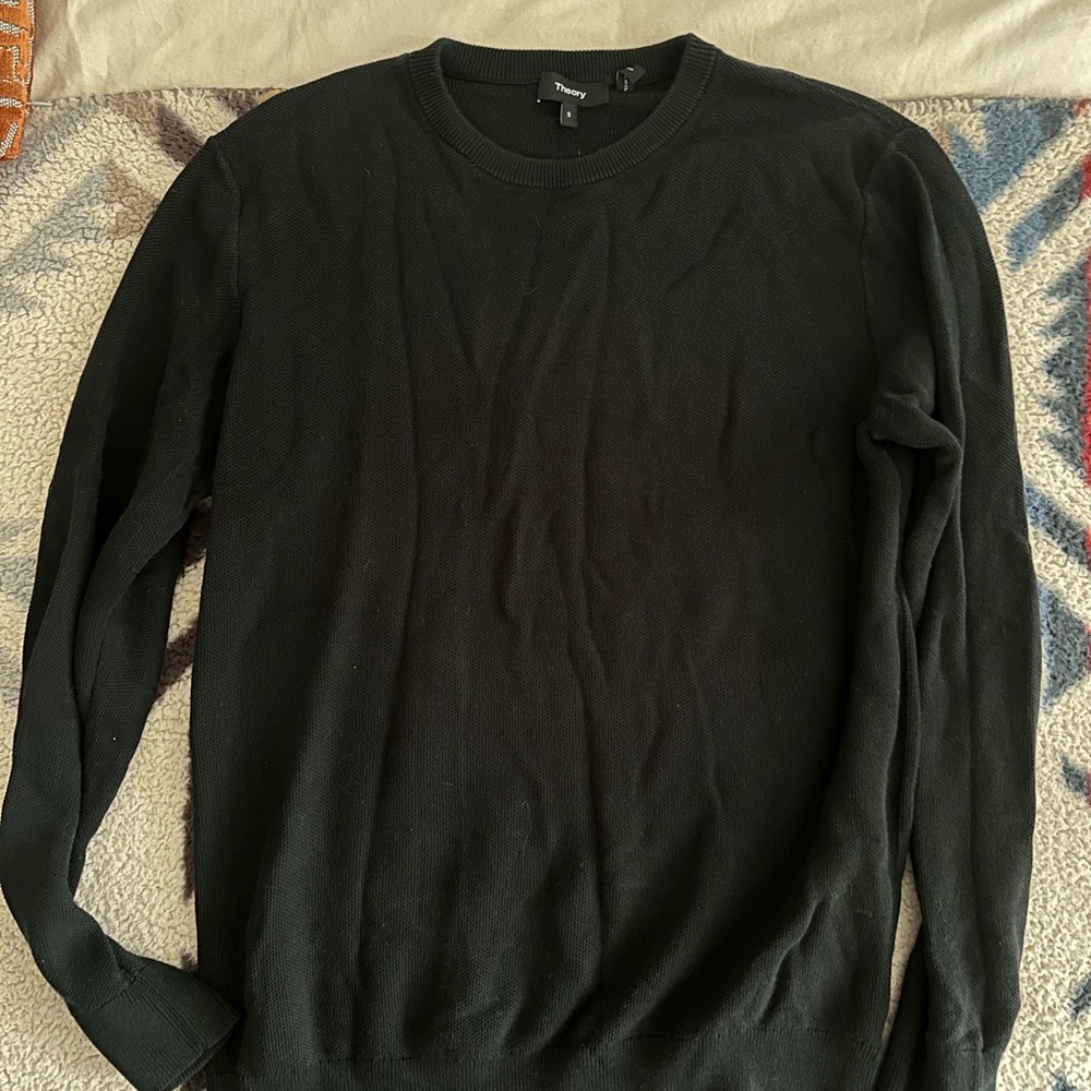 Theory Men's Black Crewneck Sweater